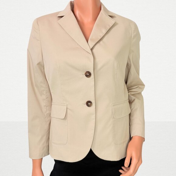 Brooks Brothers Womens 10P Single Breasted Milano Fit Beige BlazerJacket Career - Picture 2 of 13